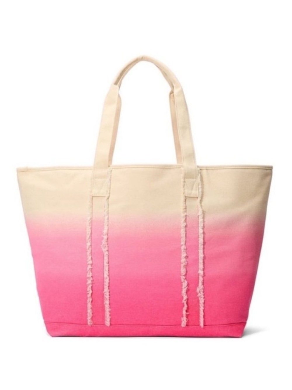 NEW!Victoria's Secret Bright Pink and Cream Ombre Tote Bag! CUTE! NWT! - Picture 2 of 5